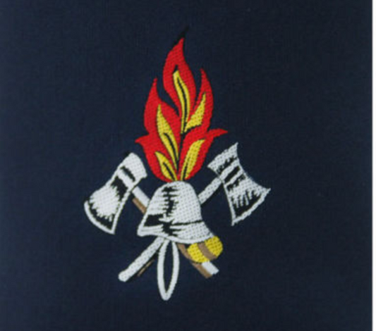 Feuerwehr Halstuch, blau, Damen mit gewebtem Feuerwehr-Logo