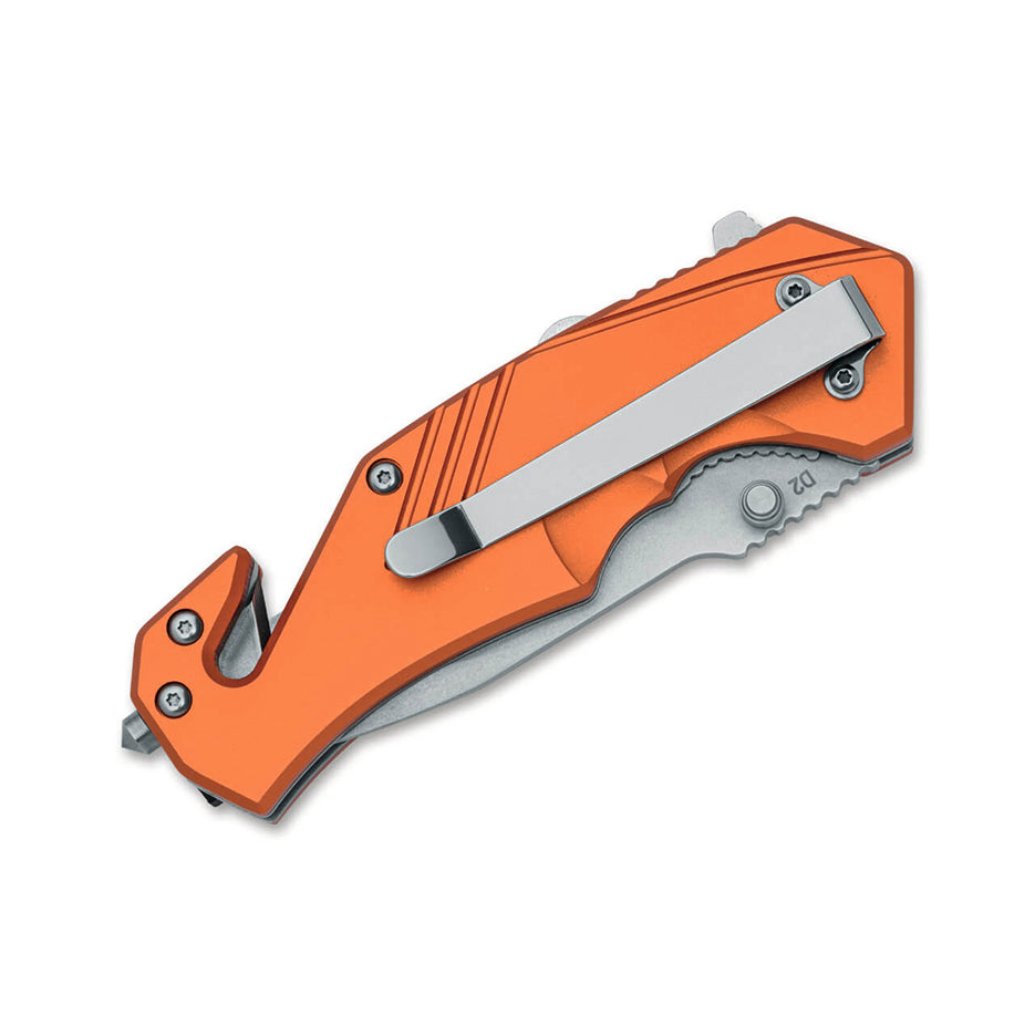 BlackFox Demand D2 Orange Aluminium Rescue Knife D2 Belt Cutter - Rettungsmesser