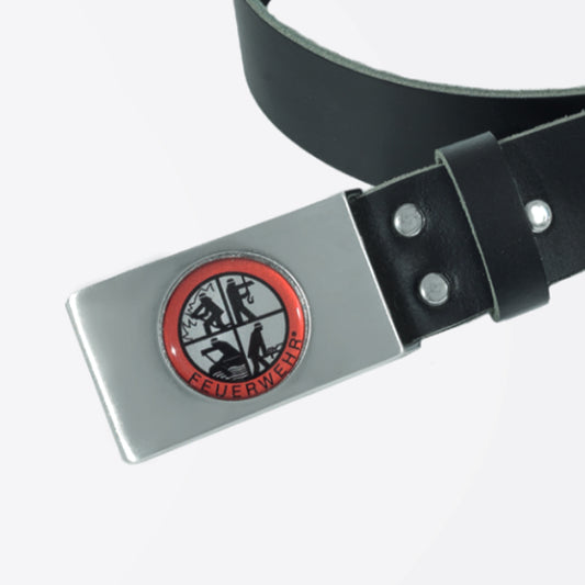 Ledergürtel mit Feuerwehrlogo DFV Retten-Löschen-Bergen-Schützen Feuerwehr Gürtel