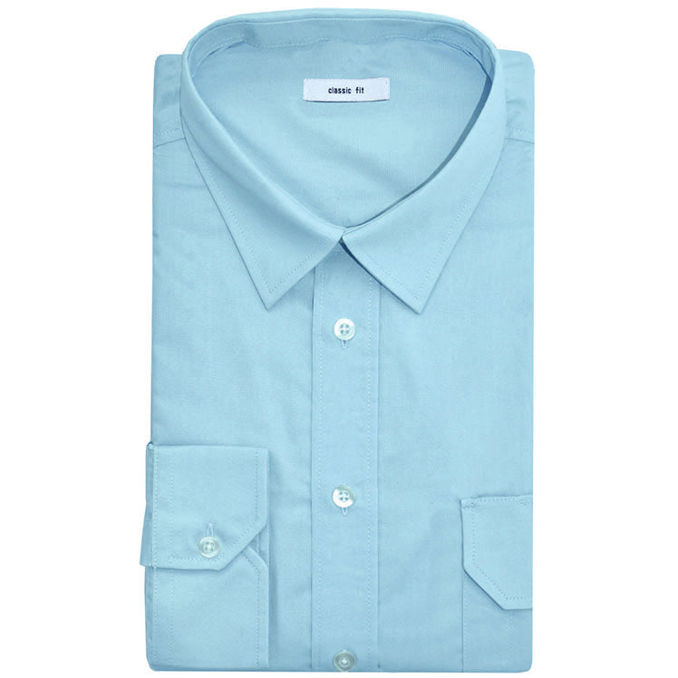 Diensthemd, ohne Tunnel, Herren Feuerwehr, langarm, hellblau, Murk Fashion