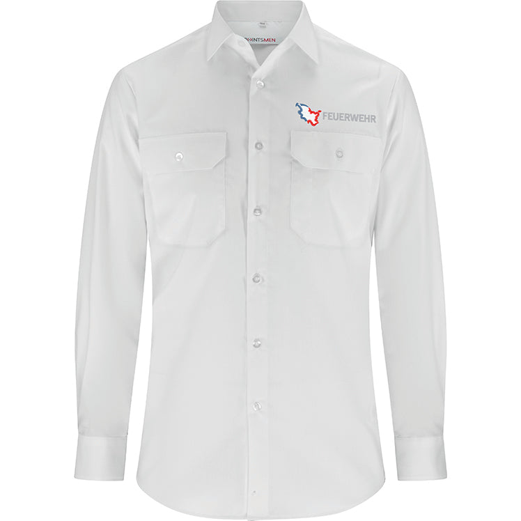 Diensthemd Schleswig-Holstein Feuerwehr mit Stick, langarm, Herren, regular fit, weiß