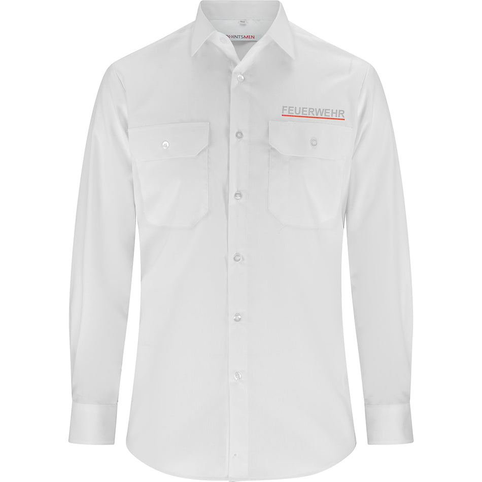 Hemd langarm weiß Feuerwehr Sachsen Saarland Thüringen Kent Kragen Diensthemd mit Stick