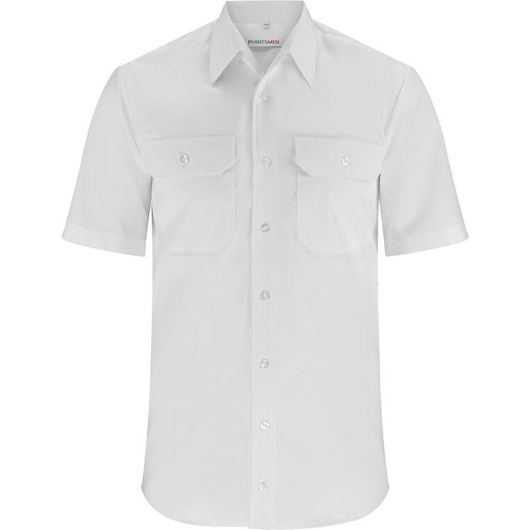 Diensthemd Feuerwehr weiß, mit Tunnel, kurzarm, Vario Kragen, regular fit, Herren