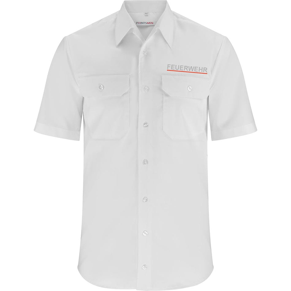 Hemd kurzarm weiß Feuerwehr Sachsen Saarland Thüringen Kent Kragen Diensthemd mit Stick