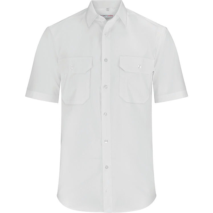 Diensthemd Feuerwehr weiß, mit Tunnel, kurzarm, Kent Kragen, regular fit, Herren