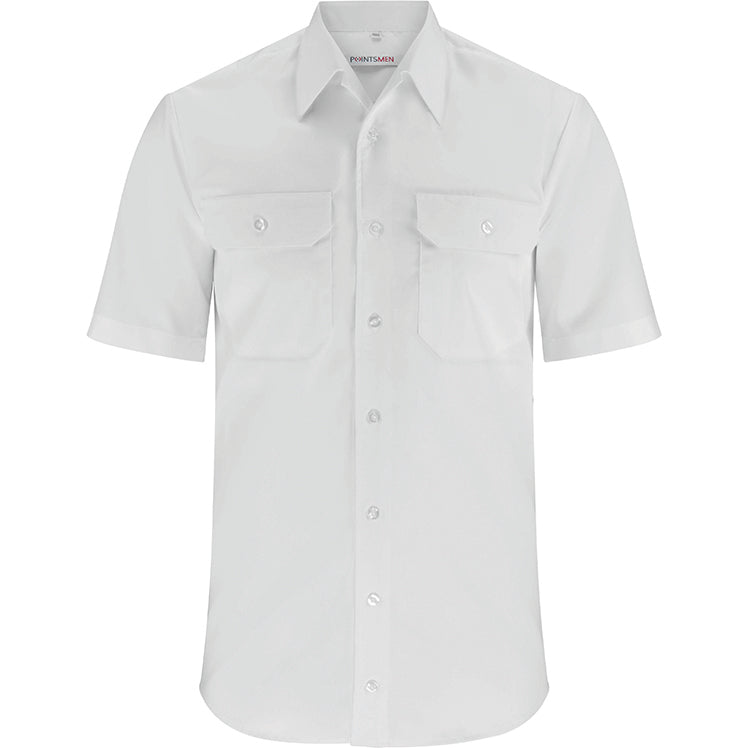 Diensthemd Feuerwehr, mit Tunnel, kurzarm, Vario Kragen, Herren, slim fit, weiß