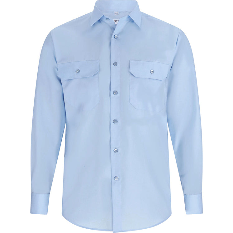 Diensthemd Feuerwehr, mit Tunnel, langarm, Kent Kragen, Herren, slim fit, hellblau