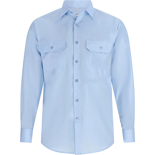 Diensthemd Feuerwehr, mit Tunnel, langarm, Kent Kragen, Herren, slim fit, hellblau