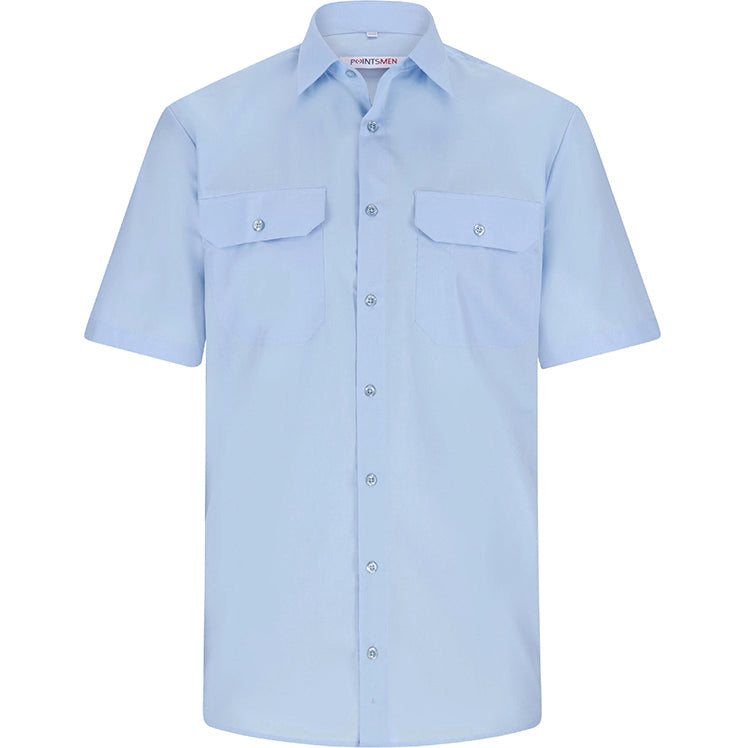 Diensthemd Feuerwehr, mit Tunnel, kurzarm, Kent Kragen, Herren, slim fit, hellblau