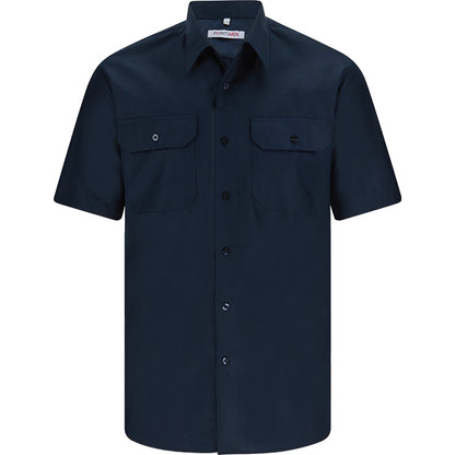 Diensthemd Feuerwehr marine blau, mit Tunnel, kurzarm, Vario Kragen, regular fit, Herren