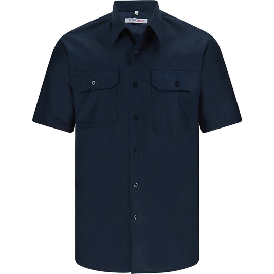 Diensthemd Feuerwehr marine blau, mit Tunnel, kurzarm, Vario Kragen, regular fit, Herren