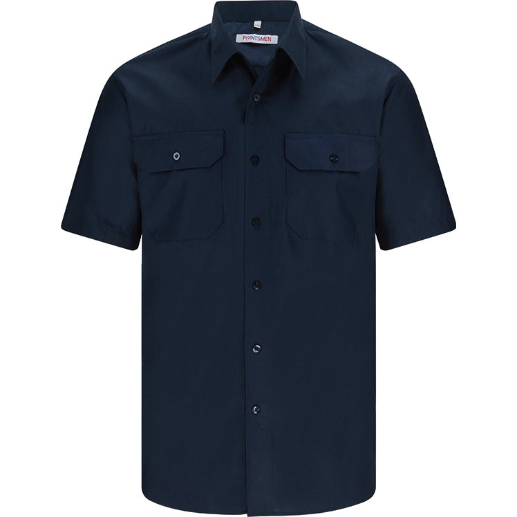 Diensthemd Feuerwehr marine blau, mit Tunnel, kurzarm, Vario Kragen, regular fit, Herren