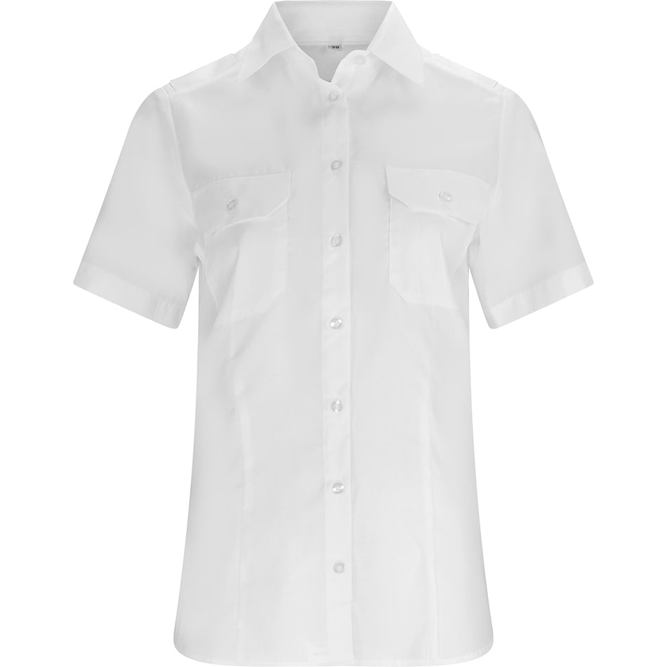 Dienstbluse kurzarm weiß Feuerwehr mit Schultertunnel Kent Kragen 2 Pattentaschen