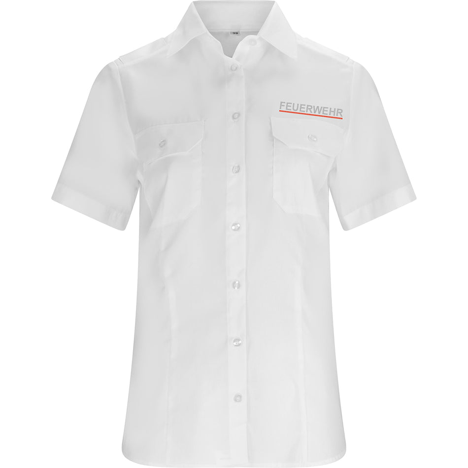 Bluse kurzarm weiß Feuerwehr Saarland Sachsen Thüringen mit Stick und Schultertunnel