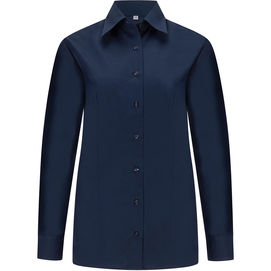 Dienstbluse Langarm Dunkelblau Feuerwehr mit Schultertunnel Kent Kragen marineblau ohne Taschen