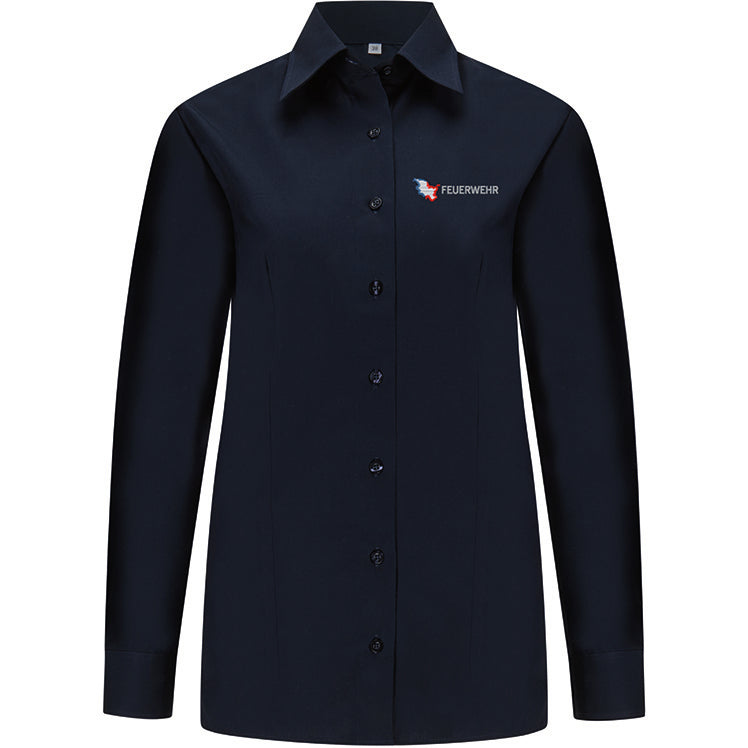Dienstbluse Schleswig-Holstein Feuerwehr mit Stick, langarm, marine blau