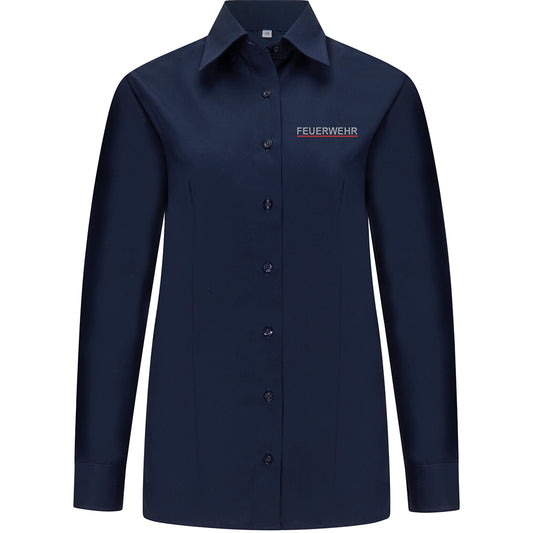 Bluse langarm Marineblau Feuerwehr Saarland Sachsen Thüringen mit Stick und Schultertunnel