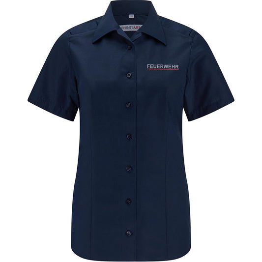 Bluse kurzarm Marineblau Feuerwehr Saarland Sachsen Thüringen mit Stick und Schultertunnel