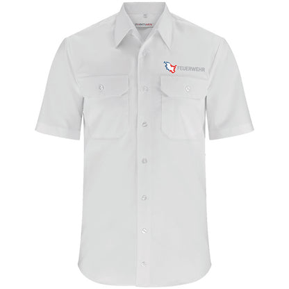 Diensthemd Schleswig-Holstein Feuerwehr mit Stick, kurzarm, Herren, slim fit, weiß