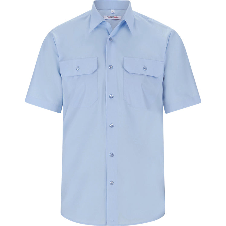 Diensthemd Feuerwehr hellblau, mit Tunnel, kurzarm, Vario Kragen, regular fit, Herren