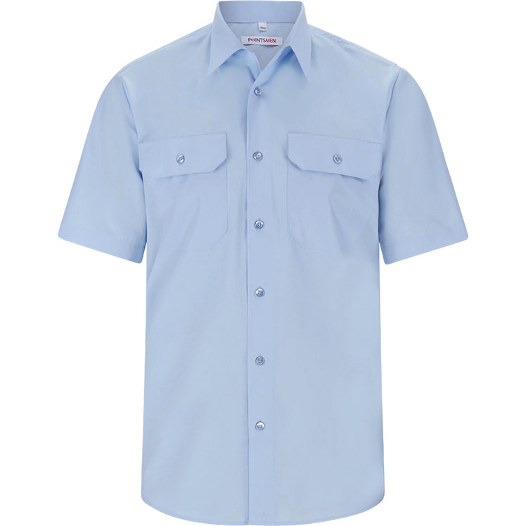 Diensthemd Feuerwehr, mit Tunnel, kurzarm, Vario Kragen, Herren, slim fit, hellblau
