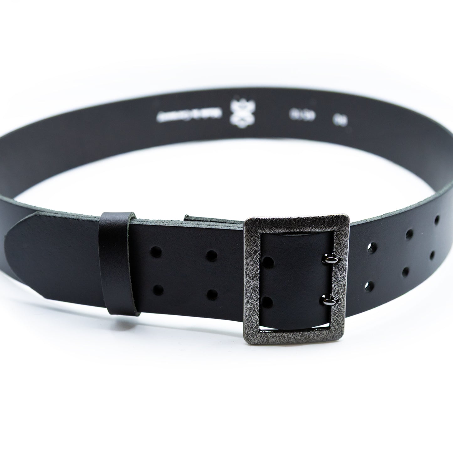 2-Dorn Lederkoppel, Ledergürtel, schwarz, Koppel, 45 mm