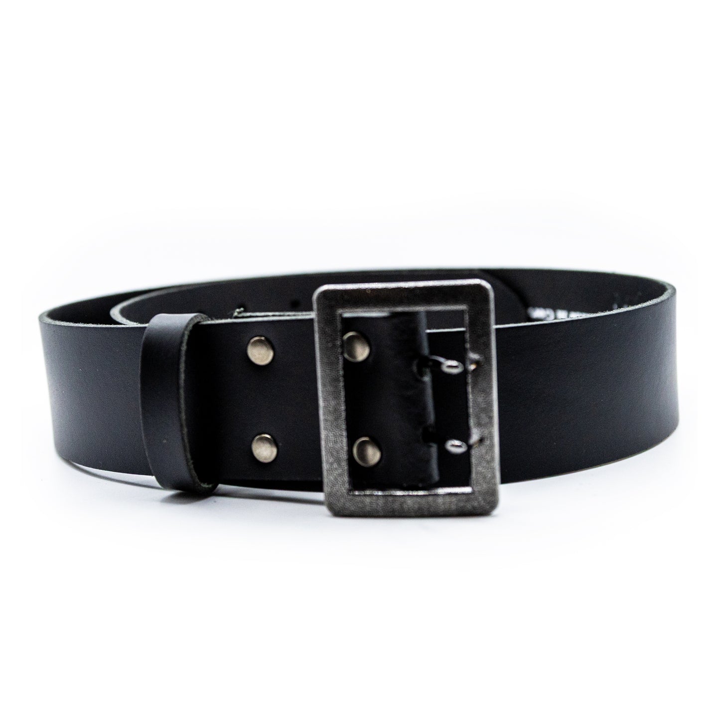 2-Dorn Lederkoppel, Ledergürtel, schwarz, Koppel, 45 mm