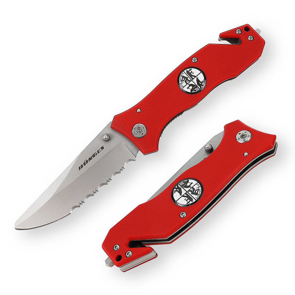 Feuerwehr Rettungsmesser Economy II, Dönges, abgerundete Klinge, rot