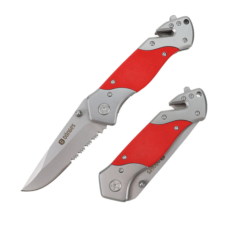 Feuerwehr Rettungsmesser Economy I, Dönges, abgerundete Klinge, rot