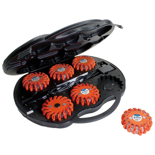 LED Signalleuchten-Set im Koffer Powerflare Signallichter mit Ladegerät orange Verkehrsabsicherung