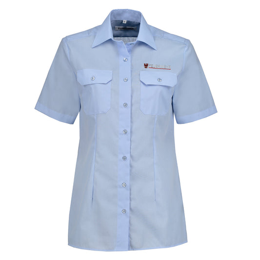 Dienstbluse halbarm, Feuerwehr Brandenburg, hellblau, Damen Bluse