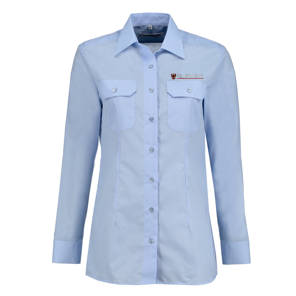 Dienstbluse langarm, Feuerwehr Brandenburg, hellblau, Damen Bluse