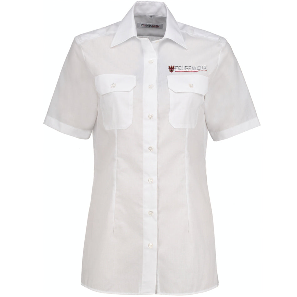 Dienstbluse halbarm, Feuerwehr Brandenburg, weiß, Damen Bluse