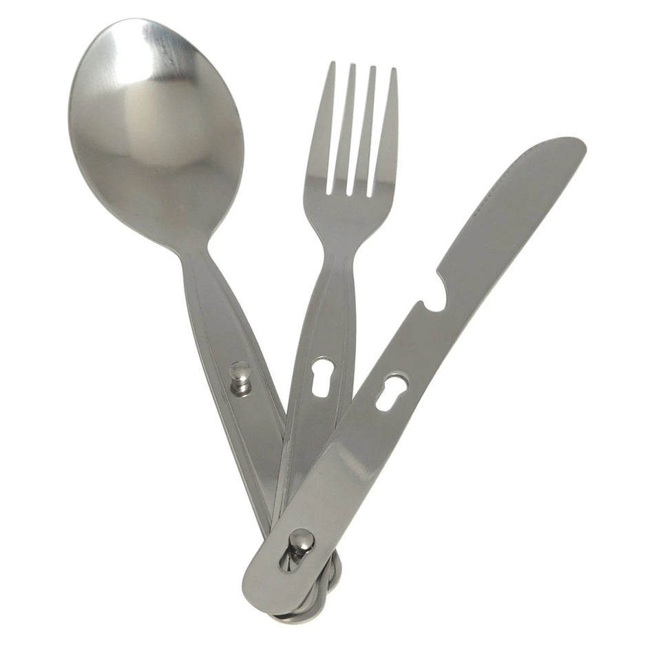 Camping Essbesteck 3-teilig Edelstahl steckbar Feldbesteck