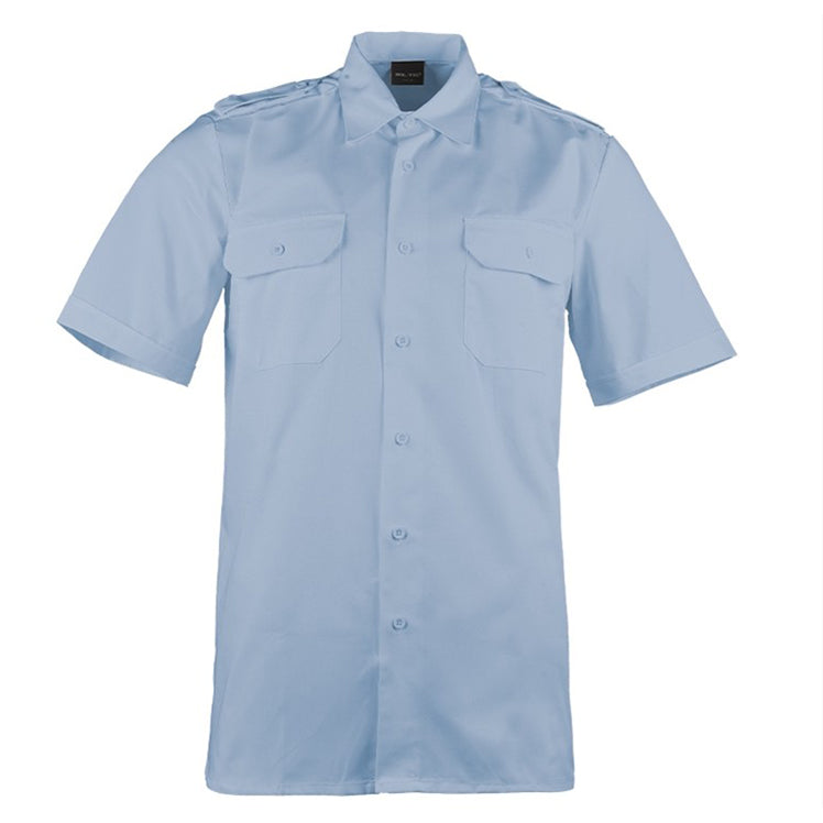 Diensthemd hellblau halbarm mit Tunnel und abnehmbaren Schulterklappen, Feuerwehr, Mil-Tec