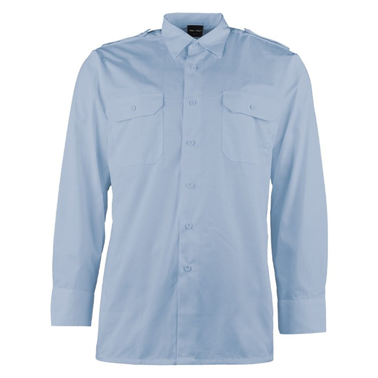 Diensthemd hellblau langarm mit Tunnel und abnehmbaren Schulterklappen, Feuerwehr, Mil-Tec