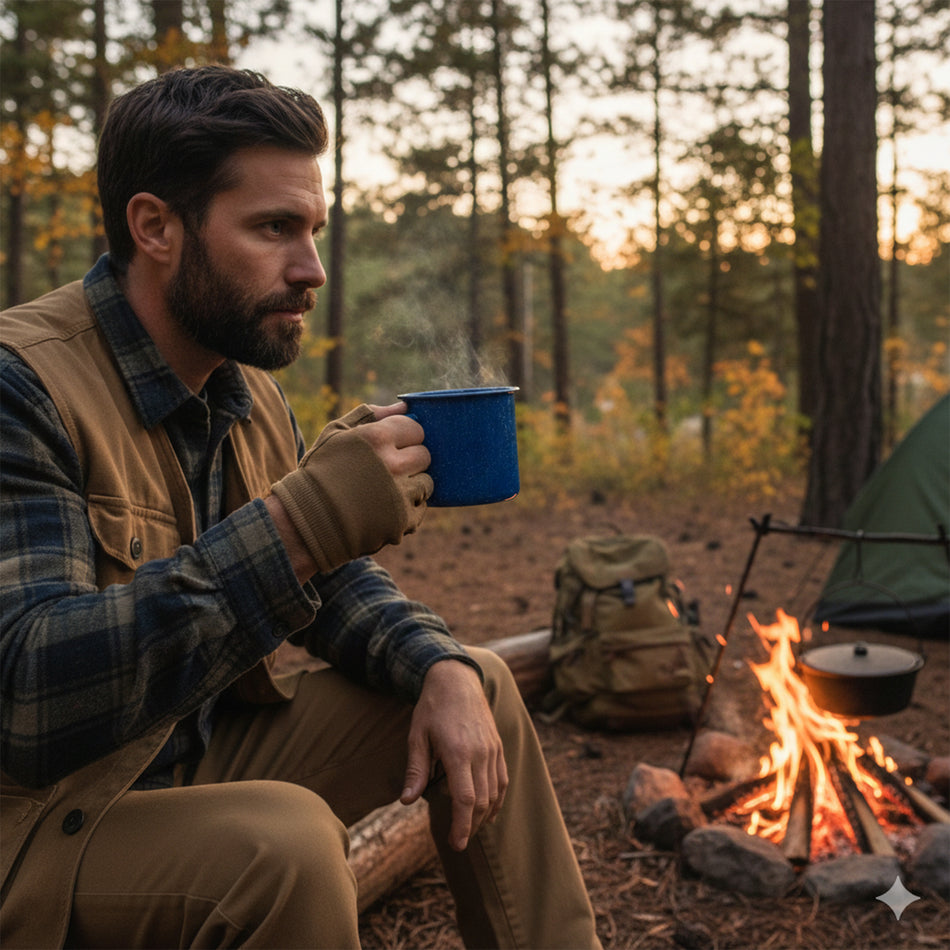 Trinkbecher Western Stahlbecher Emaille 0,35 L & 0,68 L schwarz blau