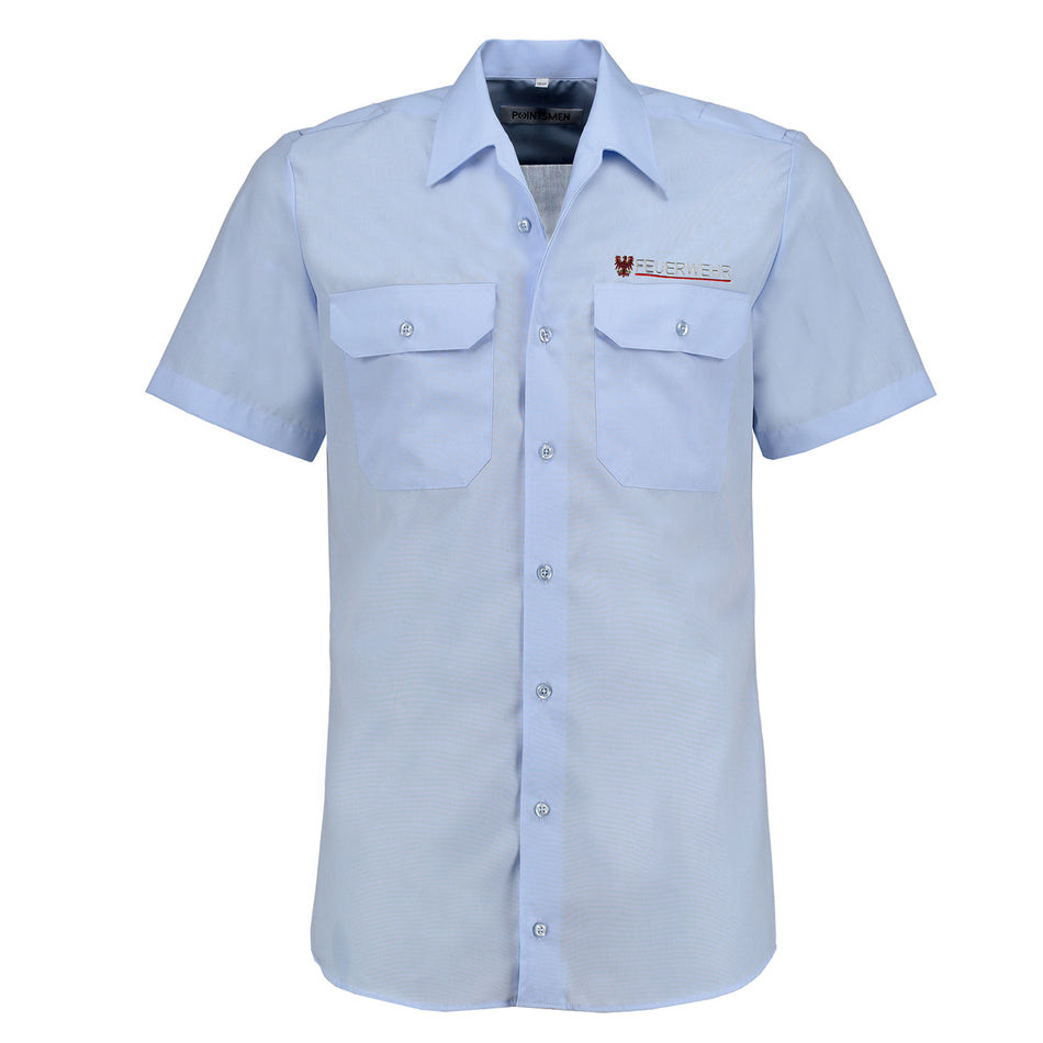 Diensthemd kurzarm, Feuerwehr Brandenburg, hellblau, Herren
