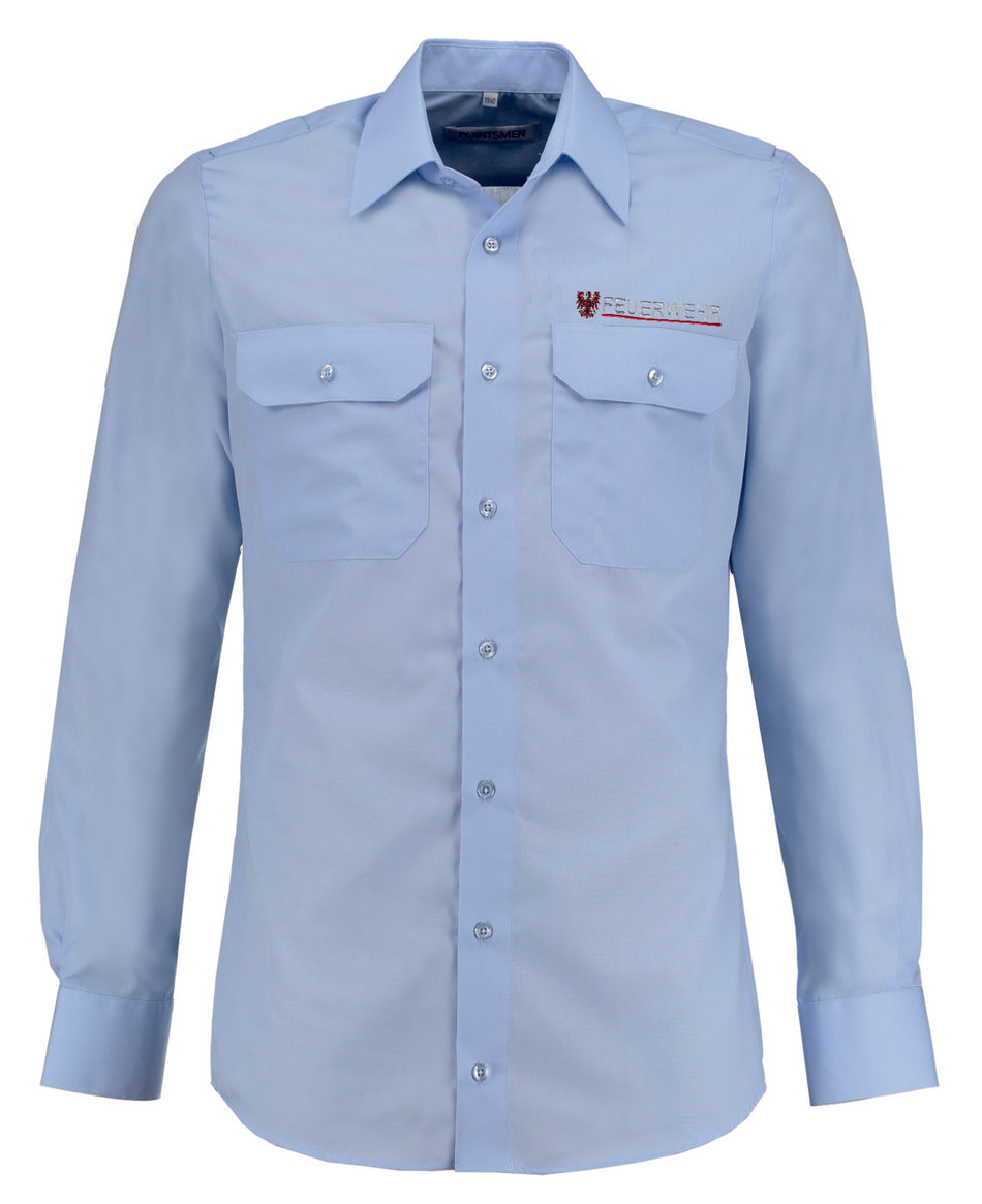 Diensthemd langarm, Feuerwehr Brandenburg, hellblau, Herren