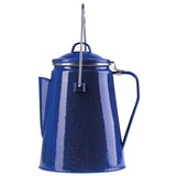 Kaffeekanne mit Perkolator Emaille Stahl Western Kanne Camping blau schwarz 2 L