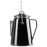 Kaffeekanne mit Perkolator Emaille Stahl Western Kanne Camping blau schwarz 2 L