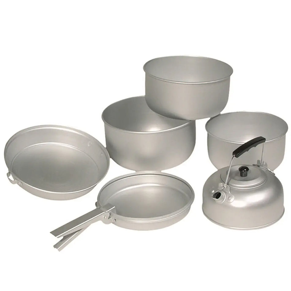 Koch-Set Alu Camping 6-teilig Teekessel & Töpfe & Pfanne