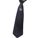 Krawatte Feuerwehr mit Emblem schwarz Schlips standard und extra lang