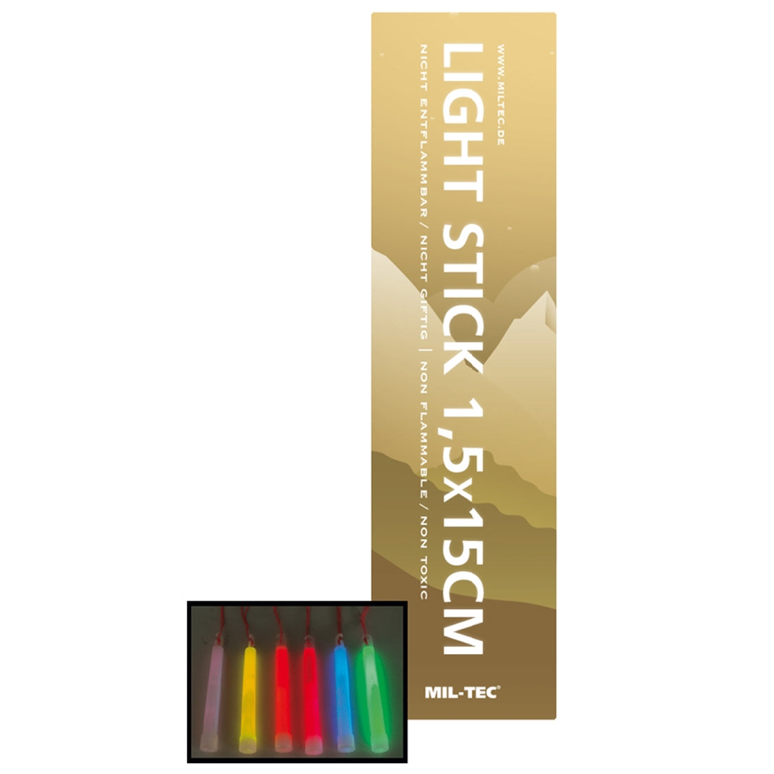 Leuchtstab Knicklichter weiss rot grün orange gelb 1,5x15 cm 8 bis 12 Stunden