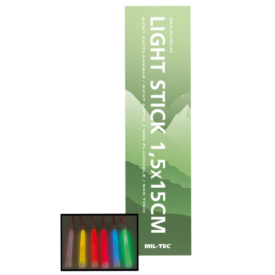 Leuchtstab Knicklichter weiss rot grün orange gelb 1,5x15 cm 8 bis 12 Stunden