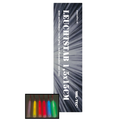 Leuchtstab Knicklichter weiss rot grün orange gelb 1,5x15 cm 8 bis 12 Stunden