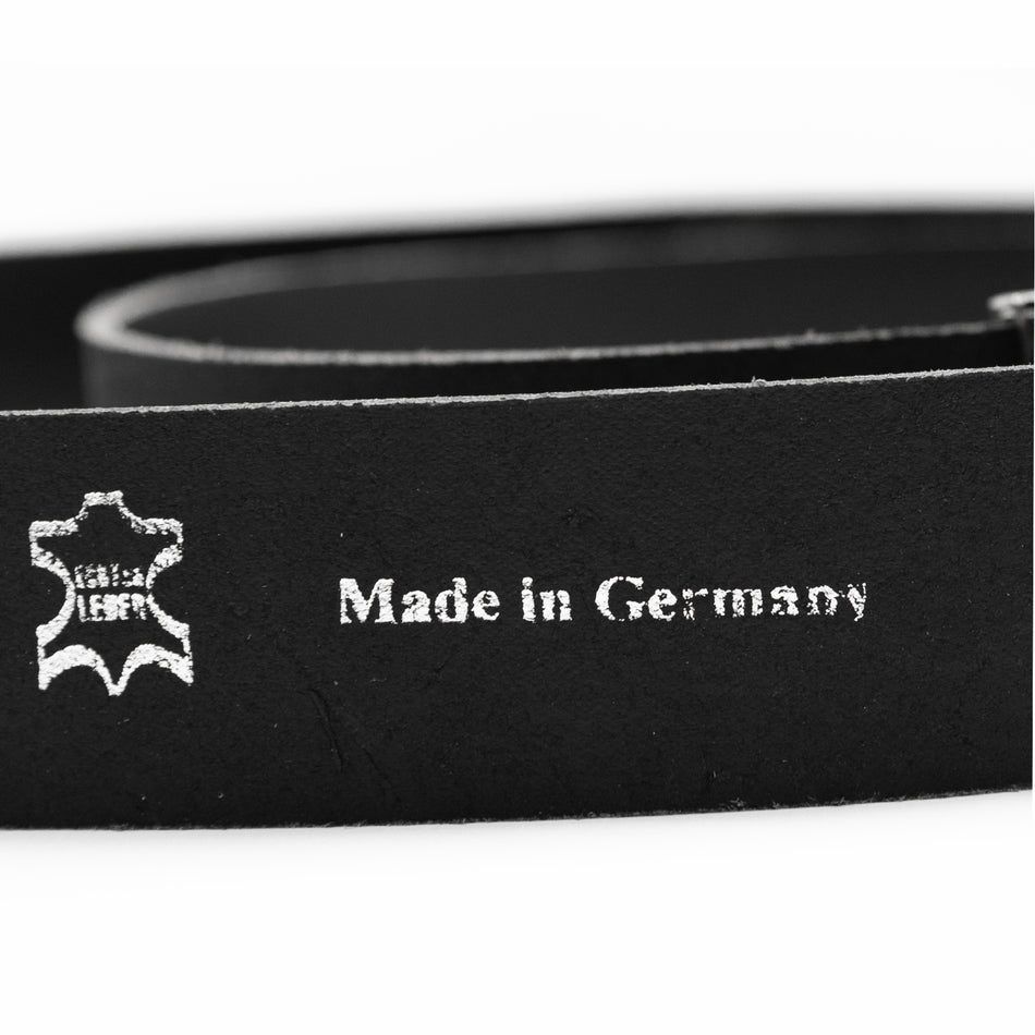 Ledergürtel Koppel mit Feuerwehr Eindruck Gürtel schwarz Bundumfang bis 150 cm kürzbar