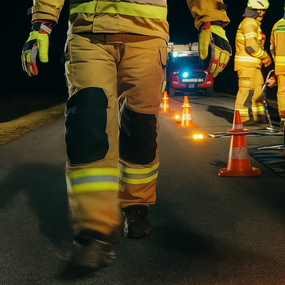 O-FLARE LED-360° Signalleuchte für Verkehrsleitkegel im Koffer mit Ladestation