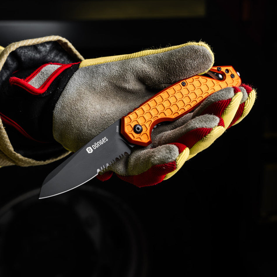 Rettungsmesser Dönges Basic Orange, Rot, Schwarz