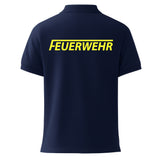 Poloshirt Feuerwehr mit Brust- und Rückenaufdruck marineblau Baumwolle